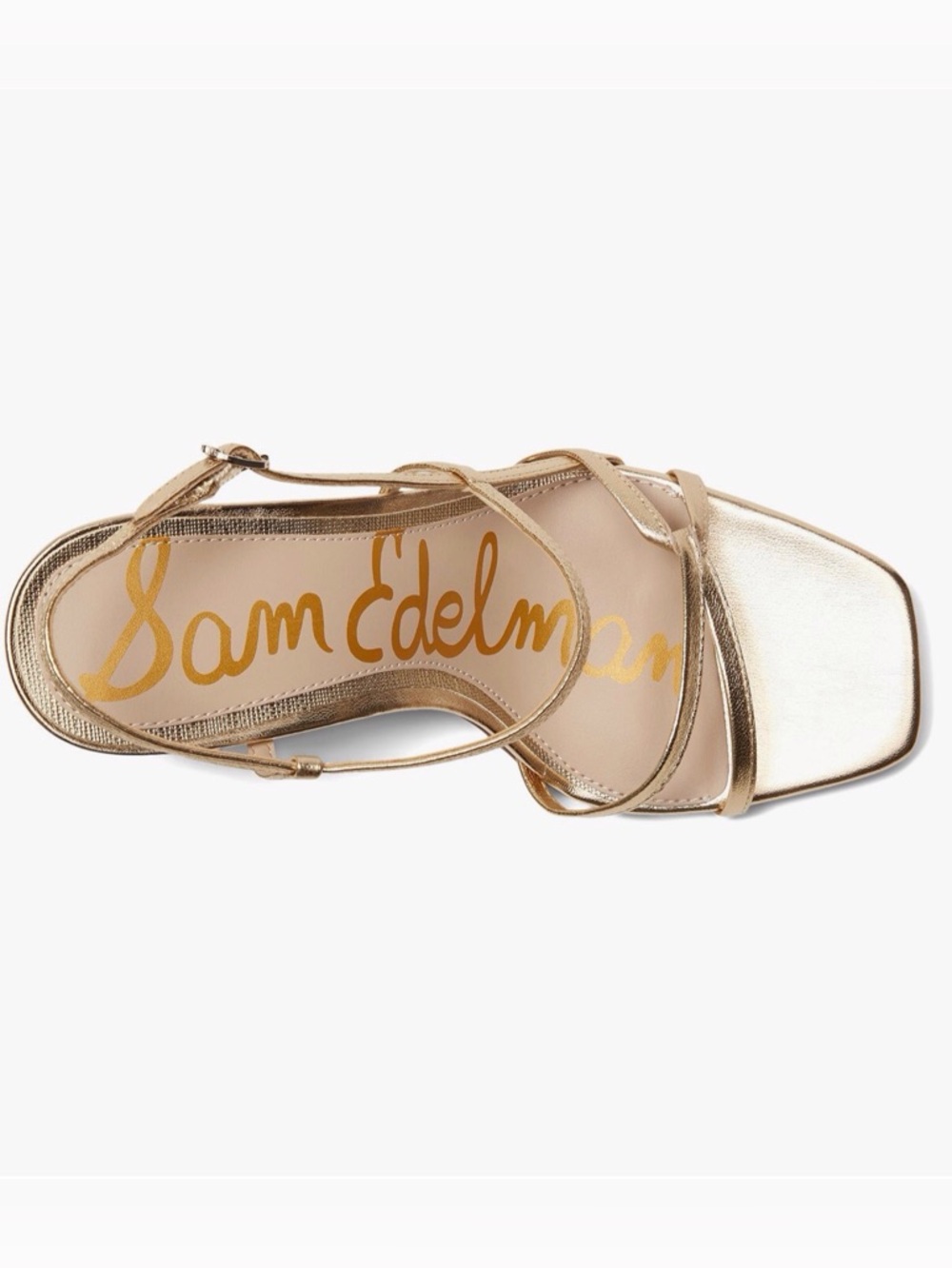 Sam Edelman Women’s Emmie Block Heel Strappy Sandals Gold Sizes-7,7.5,9 NIB - Picture 3 of 12